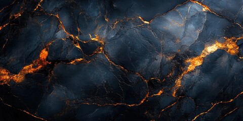 Aufkleber - Black Marble Texture with Golden Veining Dramatic Lighting Natural Background