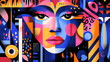 © Thiago - Bold abstract cinematic expressionism vibrant colors geometric patterns avant-garde art. Omnipresent. Illustration