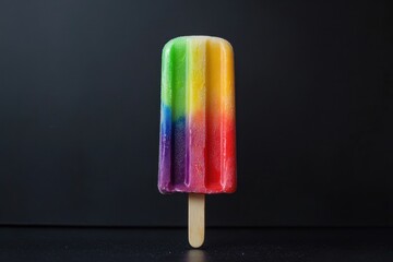 Wall Mural - Rainbow Ice Pop On Dark Background