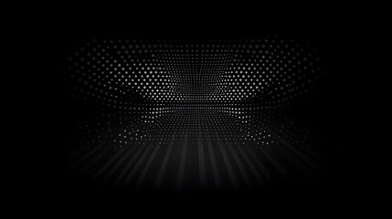 Poster - Abstract grayscale dots converge creating a tunnel effect