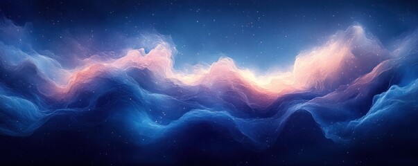Aufkleber - Gradient Blue Black Background Abstract Texture Design for Digital Art Poster Banner with Soft Lighting and Glowing Effect