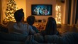 © phy - A family enjoying a movie night at home, surrounded by comforting decor and snacks, capturing the essence of home warming.