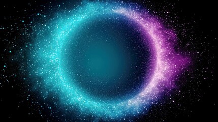 Poster - Cosmic swirl of vibrant blue and purple stars with dark background, representing astronomical beauty and infinite universe exploration