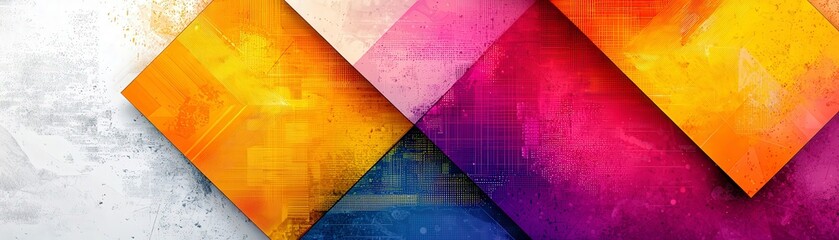 Poster - Vibrant Colorful Abstract Background Featuring Geometric Shapes with Textures and Gradients for Creative Projects and Digital Designs