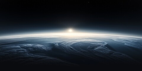 Wall Mural - stunning pluto sunrise icy surface space exploration planet view