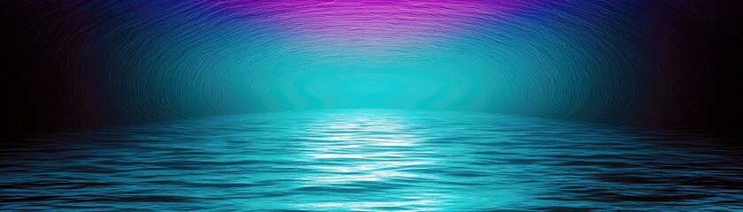 Poster - Serene Abstract Ocean Scene with Fluid Motion and Vibrant Blue and Purple Tones Reflecting Light in a Dreamlike Environment