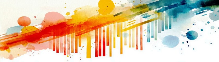 Poster - Vibrant Abstract Background with Colorful Stripes and Paint Splashes for Creative Projects, Advertisements, and Online Promotions