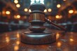 © zong - Close up of a wooden gavel with blurred child in the background focusing on justice and custody decisions