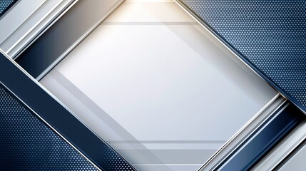 Poster - Abstract geometric background with silver and blue layers and textures, creating a modern and elegant design suitable for digital and print use