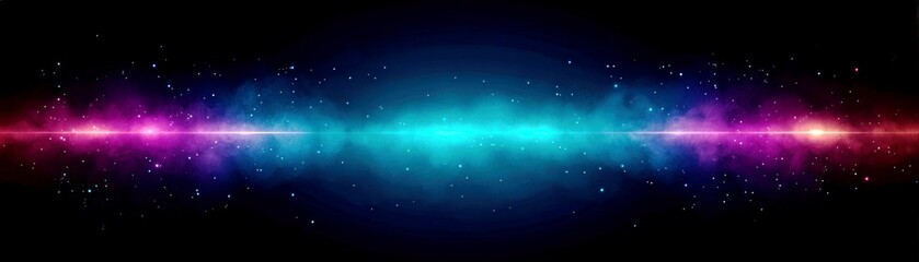 Poster - Vibrant Cosmic Background with Colorful Nebula and Sparkling Stars Creating an Astronomical Effect in a Dark Expansive Universe