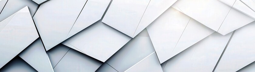 Aufkleber - Geometric Abstract Background with Light Gray and White Intersecting Shapes for Modern Design and Creative Projects