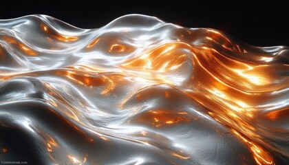 Poster - Shiny Metallic Tabletop with Dramatic Lighting and Deep Shadows in Modern Kitchen Environment
