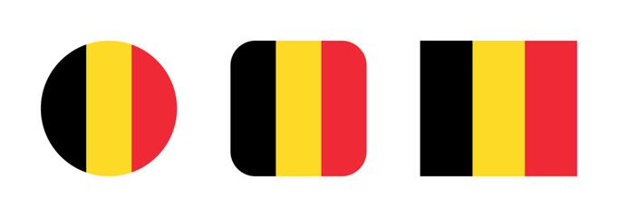 Wall Mural - belgium flag icon set
