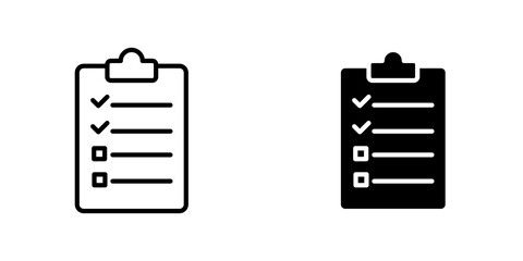 To do list outlined and solid icon vector collection.