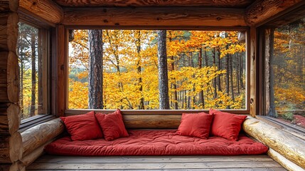 Poster - A cozy reading nook with a book on personal development Stock Photo with side copy space