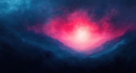 Poster - Turquoise Pink Gradient Background Soft Light Ethereal Abstract Design
