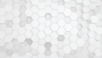 Poster - A seamless pattern of interlocking hexagons in shades of white, creating a modern, minimalist design.