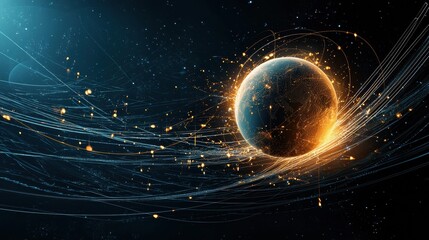 Poster - Radiating dimensional waves surrounding a glowing sphere in a high-fidelity cosmic environment from a cosmic viewpoint