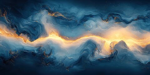 Poster - Blue and White Marble Seamless Texture Abstract Art Background for Elegant Interior Design and Luxury Decor