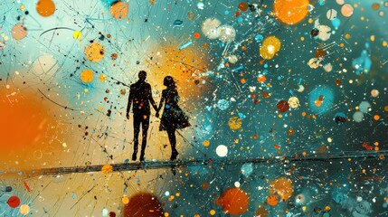 Leinwandbilder - Surreal collision of parallel dimensions abstract realm digital art vibrant environment perspective viewpoint high fidelity concept