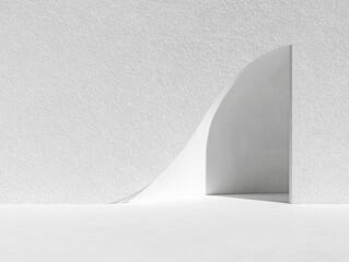 Fototapete - Minimalist Archway and Shadows in Bright Modern Space