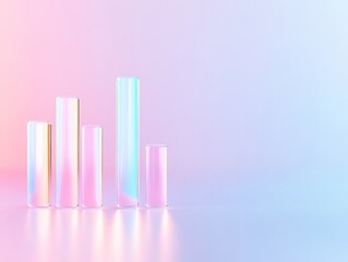 Poster - Pastel Financial Graphs in Geometric Minimalism Abstract Business Card Background
