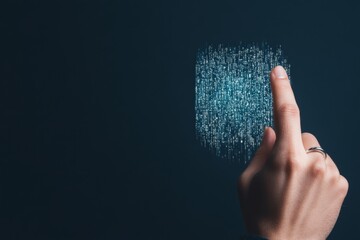 Aufkleber - Futuristic Hand Interaction with Digital Interface for Cybersecurity Concept