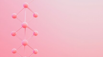 Poster - Abstract Geometric Network of Pink Nodes on Gradient Background