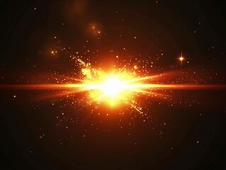 Poster - Bright explosion emits vibrant light and energy amidst a dark background. Generative AI