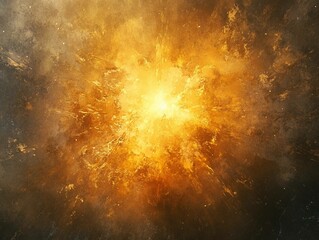Poster - Light explosion radiating energy and brilliance in a dramatic display of colors against a dark backdrop. Generative AI