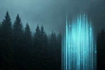 Aufkleber - Digital Winter Wonderland Cybersecurity Amidst Frosted Forests