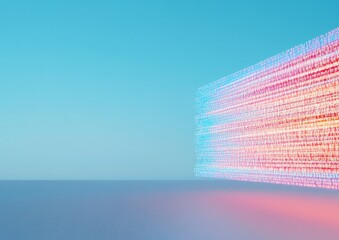 Poster - Futuristic Digital Security Landscape with Abstract Data Streams