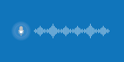 Icon for voice messages on white audio note vector design