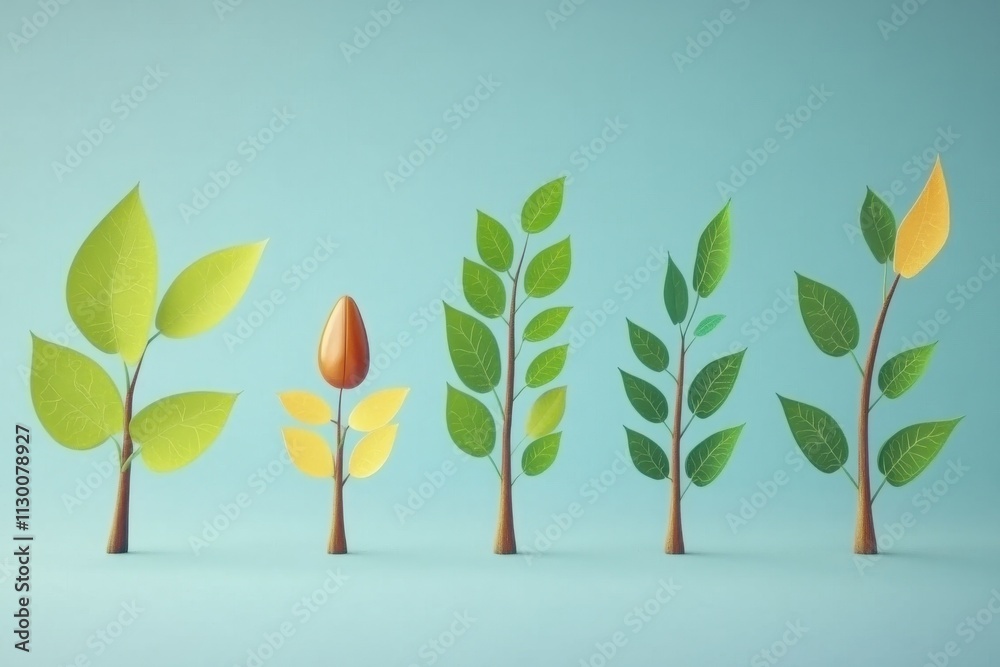plant growth stages from seed to mature plant symbolizing development ...