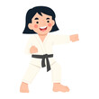© Heyauli  - Illustration of a little girl practicing karate