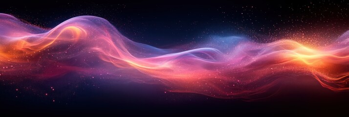 Aufkleber - Abstract Vibrant Pink Purple Light Wave Gradient Background Design for Modern Graphics