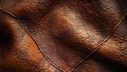 Poster - Close-up Aged Leather Texture Background Warm Light Brown Orange Decorative
