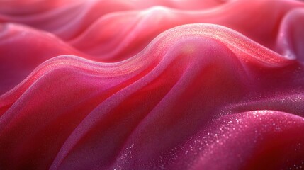 Poster - Vibrant Red Silk Texture Abstract Background with Soft Lighting and Flowing Fabric for Elegant Design