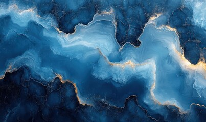 Poster - Abstract Light Blue Marble Texture Background for Design, Soft Watercolor Inspired Patterns