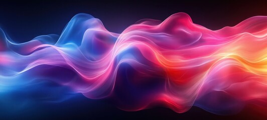 Poster - Vibrant Abstract Background Smooth Color Gradients Red Pink Blue Illuminated Minimalist Design