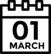 © MDneamul - March 1 on calendar icon vector. Calendar vector icon. Deadline. Date.