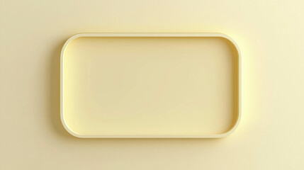 Poster - Minimalist Pastel Yellow 3D Rectangular Panel Suspended Against Soft Background