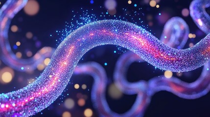 Poster - Colorful Particle Flow in Abstract Digital Design Background