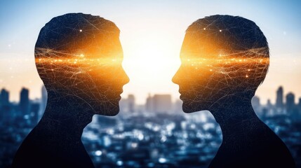 Poster - Abstract Concept of Connection and Communication Between Two Minds