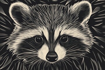 Poster - A Close Up Portrait Of A Raccoon