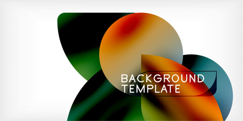 Poster - Color geometric shapes background shadow circles
