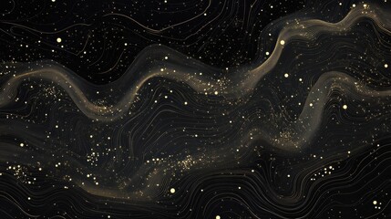 Wall Mural - abstract starry night design with glowing dots forming constellations