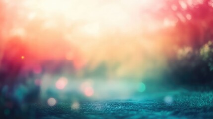 Poster - Softly blurred colorful landscape background with bokeh effects for dreamy or artistic design elements and presentations.