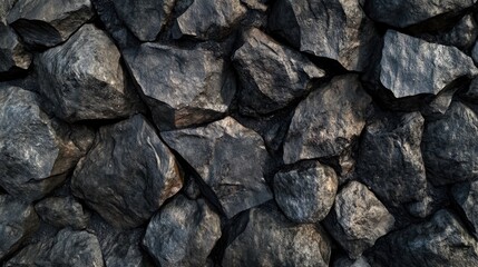 Poster - Dark gray black stone texture background with natural surface details for design and abstract applications.