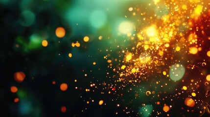 Poster - Colorful bokeh lights sparkling in a blurred background creating a festive atmosphere for holidays and celebrations